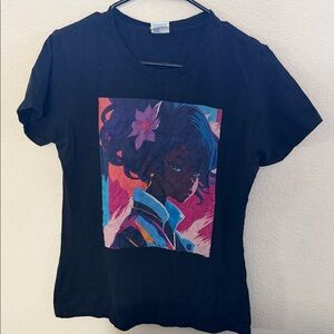 Melanin Anime Graphic with Colorful background